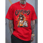 Men's Cleveland Football Graphic T-Shirt - 100%25 Cotton Regular Fit Short Sleeve Tee with Bold Flame Print, All-Season Casual Wear & Classic Holiday Gift for Sports Fans
