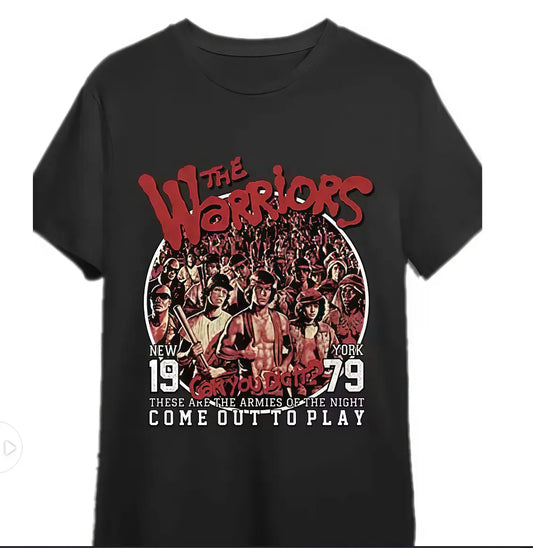 The Warriors "Come Out to Play" American Retro Black Short-Sleeved Unisex T-Shirt, Classic Movie Graphic, Nostalgic Streetwear for 70s Film & Cult Enthusiasts, Unique Vintage Pop Culture Statement Piece y2k outfits men Casual Crewneck Tshirt