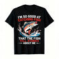 Men's Funny Fishing T-Shirt I Fish So Well The Fish All Tell Stories with Jumping Fish Graphic Lightweight Breathable 100%25 Cotton All-Season Casual Outdoor Fishing Apparel Sizes S-XXXL Machine Washable Ideal Gift  double print  Tshirt Round Neck Menswea