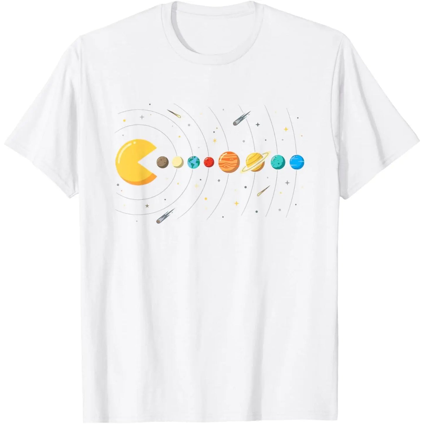 Retro Gaming Planets Space Astronomy Video Game Solar System T-Shirt