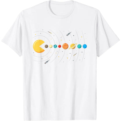 Retro Gaming Planets Space Astronomy Video Game Solar System T-Shirt