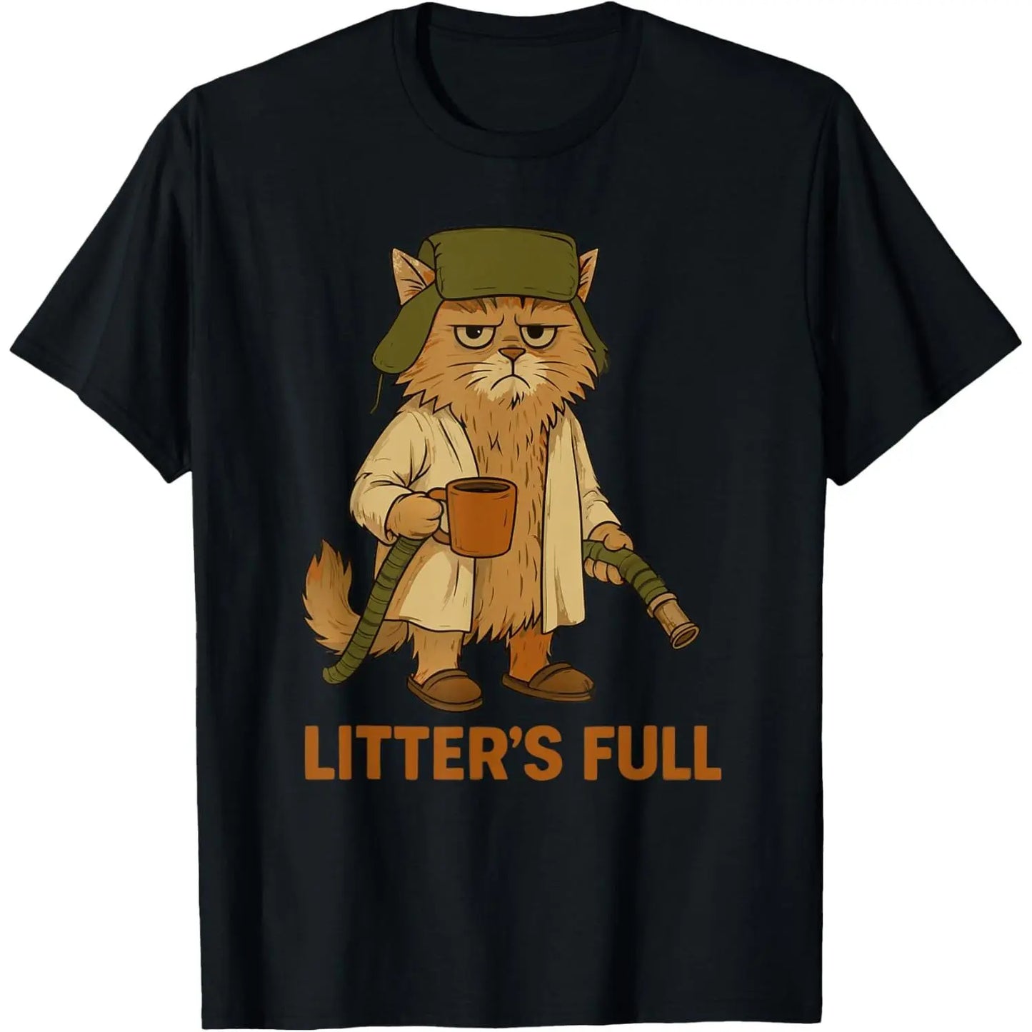Men's Casual Round Neck Short-Sleeve Streetwear Top, Funny Cat Lovers Christmas T-Shirt
