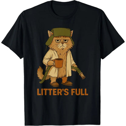 Men's Casual Round Neck Short-Sleeve Streetwear Top, Funny Cat Lovers Christmas T-Shirt