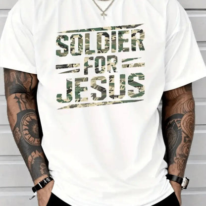 Soldier For Jesus Christian T-Shirt For Summer 100%25 Heavy Cotton T Shirt