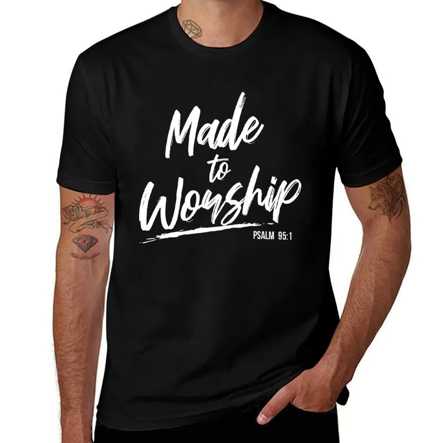 Women's 100%25 Cotton Short-Sleeve Round Neck Stretch Fabric T-Shirt with Hem Detail, Christian Worship Leader Faith & Praise Psalm Verse Gift