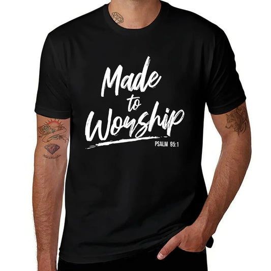 Women's 100%25 Cotton Short-Sleeve Round Neck Stretch Fabric T-Shirt with Hem Detail, Christian Worship Leader Faith & Praise Psalm Verse Gift