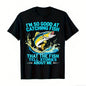 Men's Funny Fishing T-Shirt I Fish So Well The Fish All Tell Stories with Jumping Fish Graphic Lightweight Breathable 100%25 Cotton All-Season Casual Outdoor Fishing Apparel Sizes S-XXXL Machine Washable Ideal Gift  double print  Tshirt Round Neck Menswea