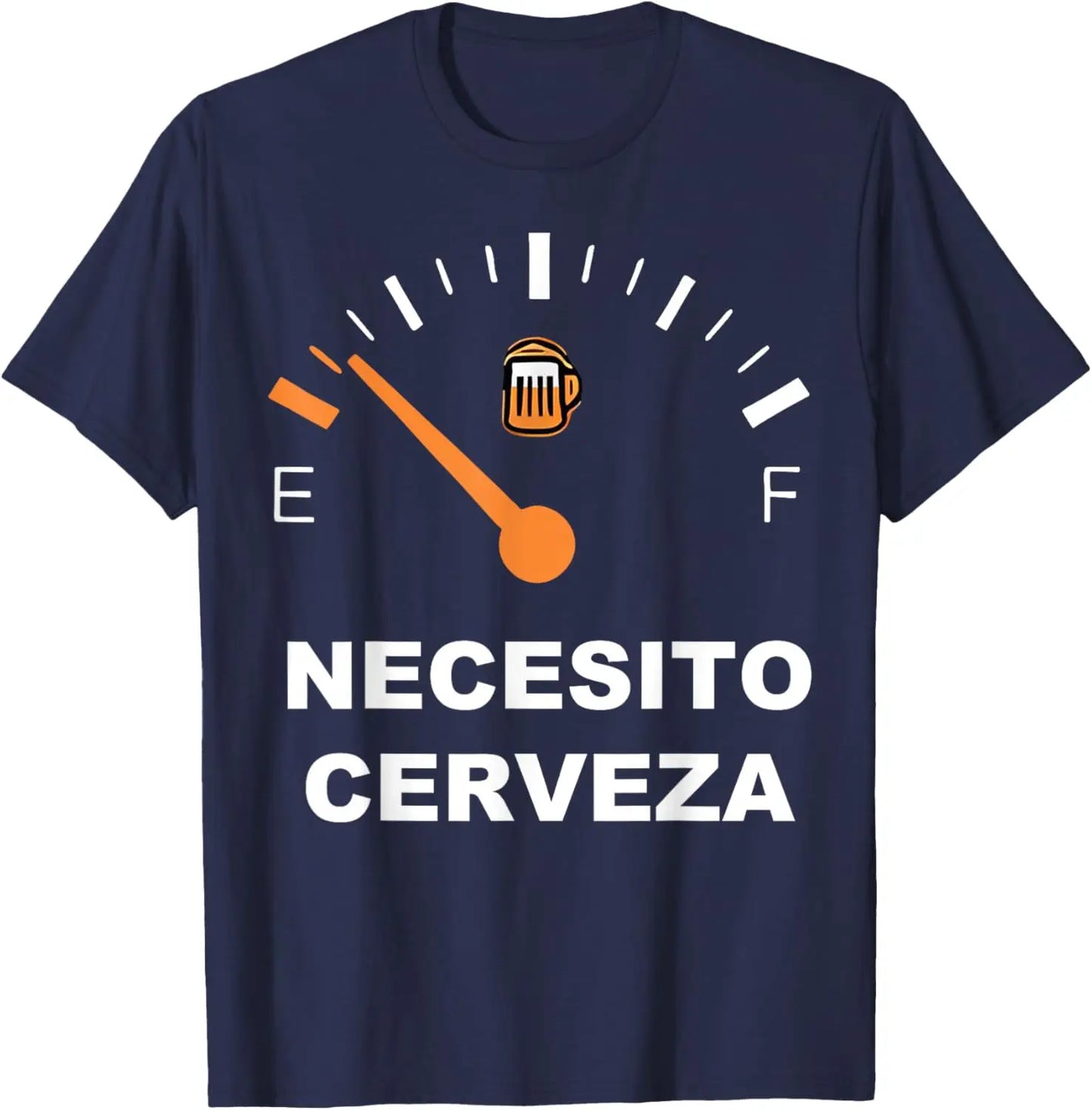 Necesito Cerveza T-Shirt for Men - Comfortable Menswear Top with Beer Gauge Design
