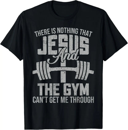 100%25 Cotton Nothing Jesus And The Gym Fitness Christian Workout Gym T-Shirt