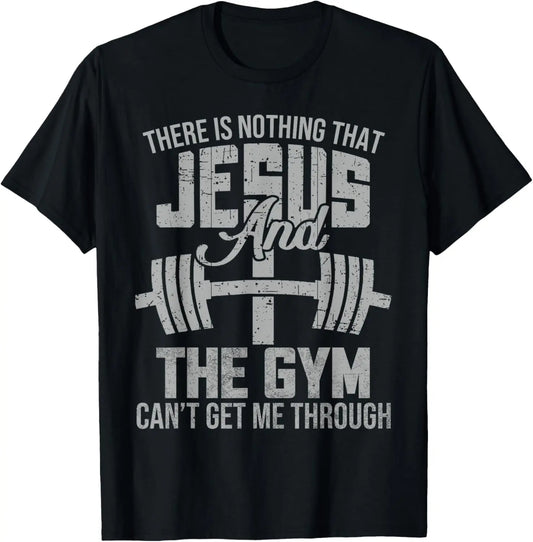 100%25 Cotton Nothing Jesus And The Gym Fitness Christian Workout Gym T-Shirt