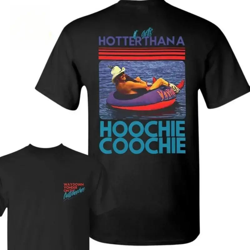 Hotter Than a Hoochie Coochie Graphic Shirt Unisex Country Summer Tee Vintage Southern Lake Party Pullover Cotton Soft Breathable Festival Outfit Gift Fast 24H Shipping Trendy Music Vibe Streetwear Top summerwins