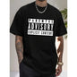 Men's 100%25 Cotton Graphic T-Shirt - "Parental Advisory Explicit Content" Bold Print, Casual Round Neck, Shortsleeve, Regular Fit Menswear Top for Summer Streetwear, Trendy Wardrobe Staple