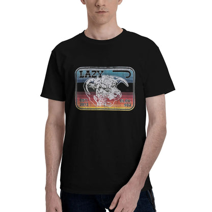 Lazy J Ranch Serape Elevation T-Shirt Cotton Graphic Soft And Comfortable Round Neck t-shirt Black