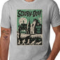 Women's Streetwear Graphic Tee with a Scary House Mystery Cartoon Print, Casual Black Short Sleeve Top