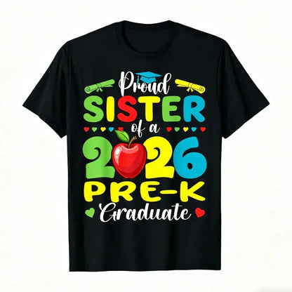 Proud Mommy of 2026 Pre-K Graduate T-Shirt - Casual Round Neck Shirt Suitable for Pre-K Graduation Gift 2026 Themed Apparel Machine Washable for Year-Round Wear for Moms 2026 Summer Short-sleeved Printed T-shirt 180g