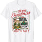 Men's Casual Round Neck Short-Sleeve Streetwear Top, Funny Cat Lovers Christmas T-Shirt