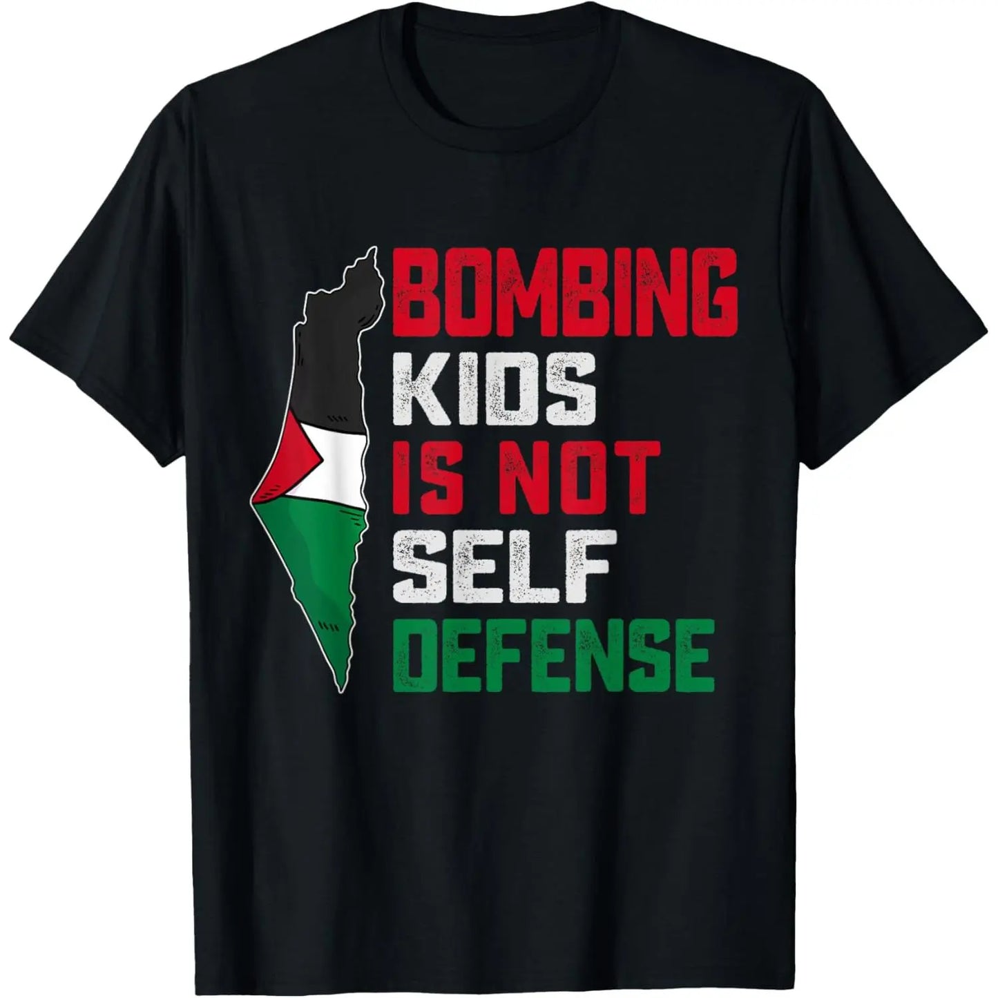 Bombing Kids Is Not Self Defense Palestine Flag Vintage T-Shirt