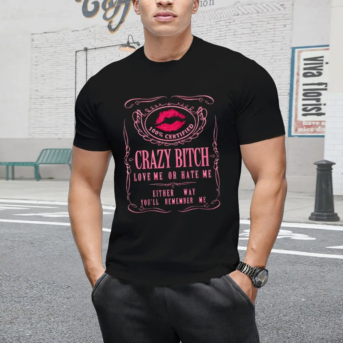 Women's Casual Cotton Short-Sleeve Graphic Tee, Humorous Bold Statement Design