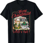 Men's Casual Round Neck Short-Sleeve Streetwear Top, Funny Cat Lovers Christmas T-Shirt