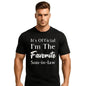 Men's "Favorite Son-in-Law" Letter Pattern Round Neck Short-Sleeved T-Shirt Classic 100%25 Cotton Dark Blue Breathable Stylish Casual Top