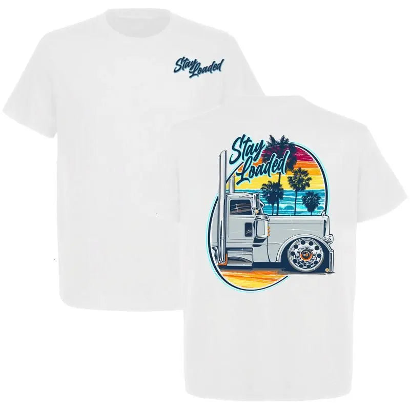 Stay Loaded Cool Breeze T-Shirt, Semi Truck Tee, Peterbilt Shirt , Retro Truck Tee, Big Rig Trucker Tee, Heavy Truck Apparel Menswear Top