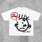 Men's Casual Short-Sleeve Cotton T-Shirt - Retro Street Pattern, Vintage Distressed Streetwear, Fashion Apparel Clothing
