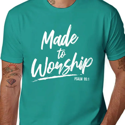 Women's 100%25 Cotton Short-Sleeve Round Neck Stretch Fabric T-Shirt with Hem Detail, Christian Worship Leader Faith & Praise Psalm Verse Gift