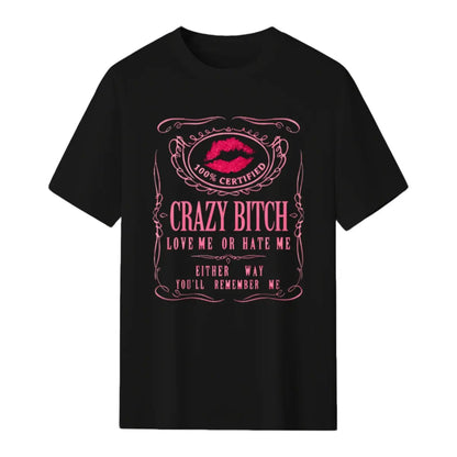 Women's Casual Cotton Short-Sleeve Graphic Tee, Humorous Bold Statement Design