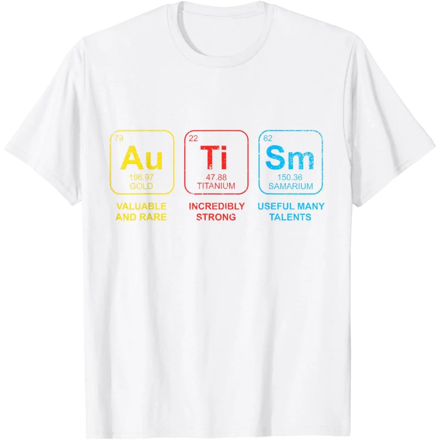 Autism Awareness Women Men  Elements Periodic Table ASD T-Shirt Small