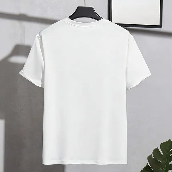 Men’s NYC "Eternal City" printed T-shirt, New York street-style short sleeve, Statue of Liberty themed casual top.