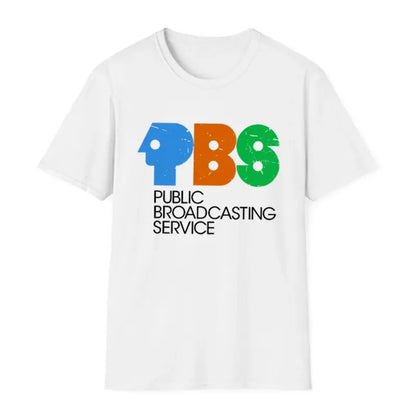 Cotton short sleeve T-shirt Vintage P.B. s T-shirt-retro Public Broadcasting Service tee-70s 80s positiona shirt for classic TV fans