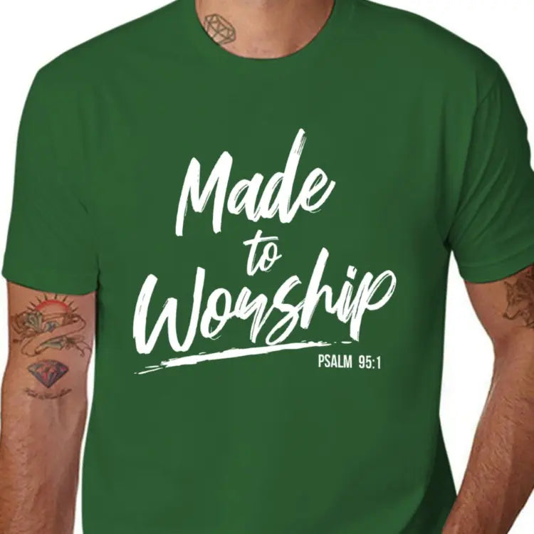 Women's 100%25 Cotton Short-Sleeve Round Neck Stretch Fabric T-Shirt with Hem Detail, Christian Worship Leader Faith & Praise Psalm Verse Gift