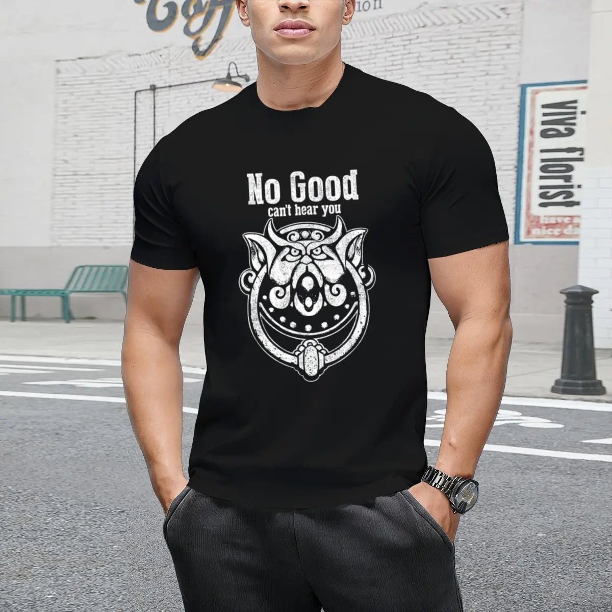 Labyrinth It's Very Rude To Stare | No Good Can't Hear You T-Shirt Graphic Tees shirts for adult  youth  funny vintage fashion Short Sleeve tops vacation outfits clothing Black Casual