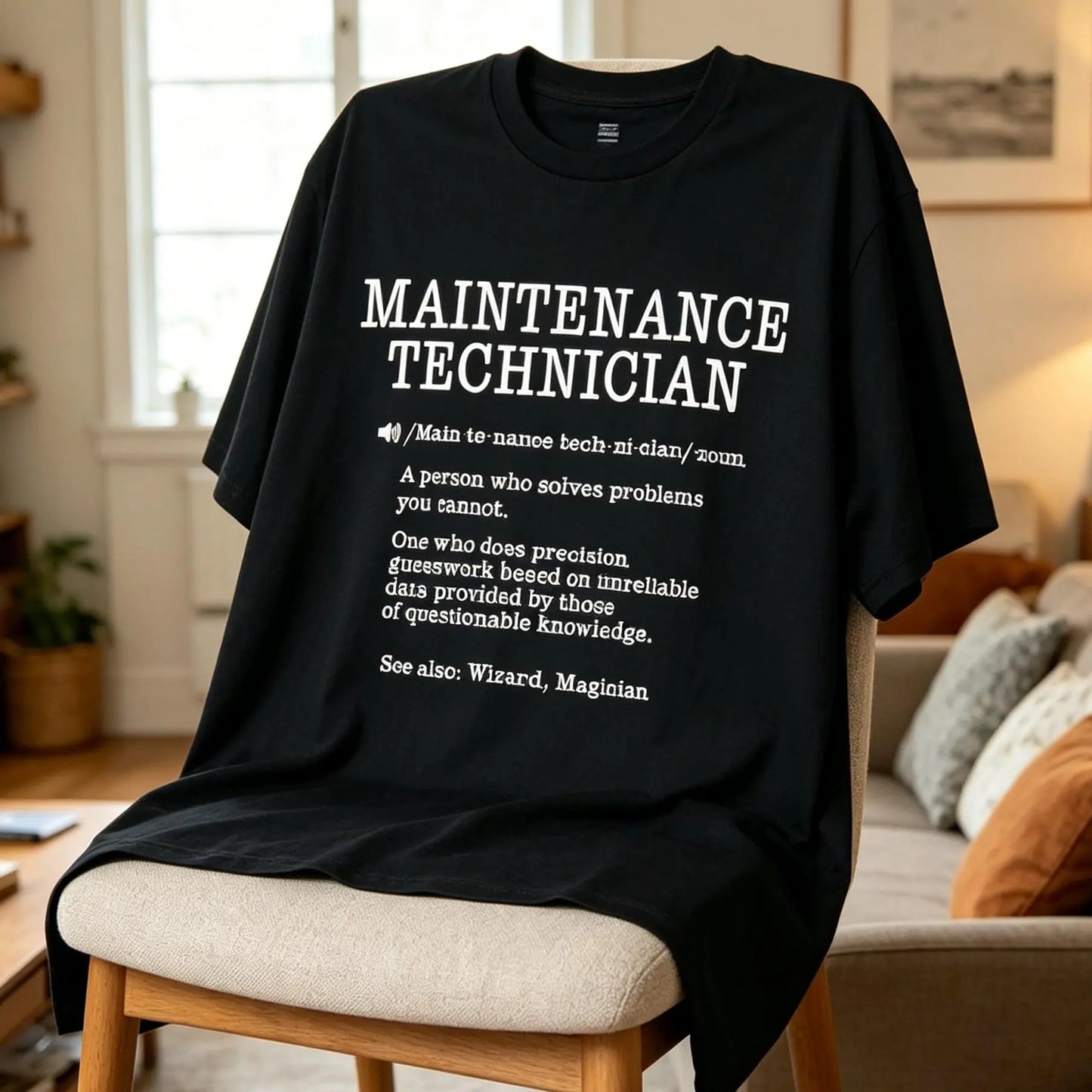 100%25 Cotton Maintenance Technician Repair Worker Handyman T-Shirt - Soft Breathable Casual Round Neck Tee with Handyman & Tools Graphic Print, Unisex for Men & Women, Machine Washable Workwear Gift Crewneck Menswear Tshirt
