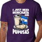 Men's Graphic T-Shirt, Casual El Salvador Inspired Horchata & Pupusas Print, Short Sleeve Crew Neck Top