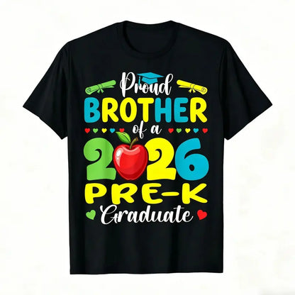 Proud Mommy of 2026 Pre-K Graduate T-Shirt - Casual Round Neck Shirt Suitable for Pre-K Graduation Gift 2026 Themed Apparel Machine Washable for Year-Round Wear for Moms 2026 Summer Short-sleeved Printed T-shirt 180g