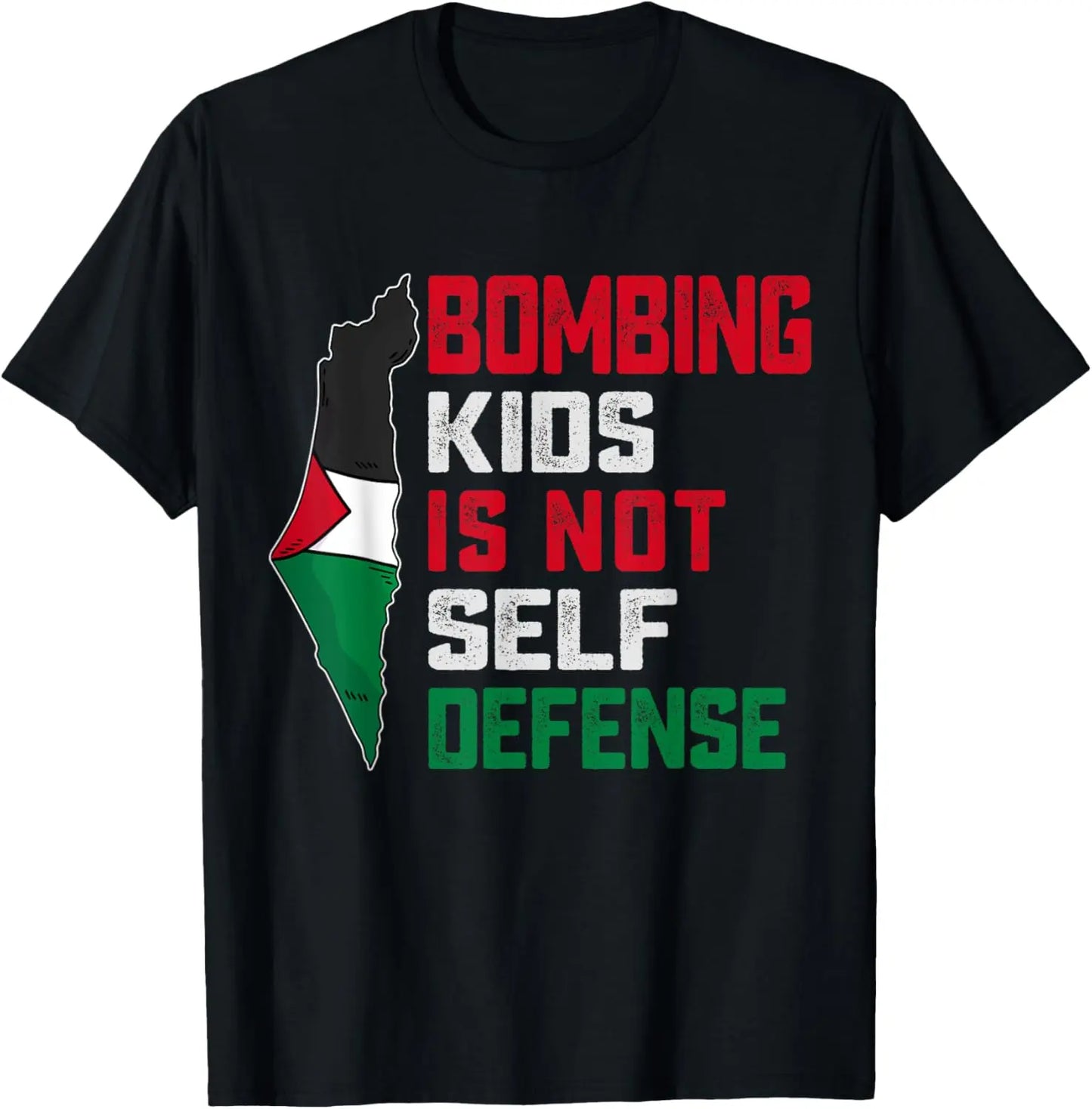 Bombing Kids Is Not Self Defense Palestine Flag Vintage T-Shirt