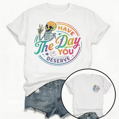 100%25 Cotton Unisex Loose Fit Short Sleeve T-Shirt, Women's Casual Daily Crew Neck Tee with Letter, Skull & Inspirational Gradient Print, Trendy Spring Summer Streetwear Top