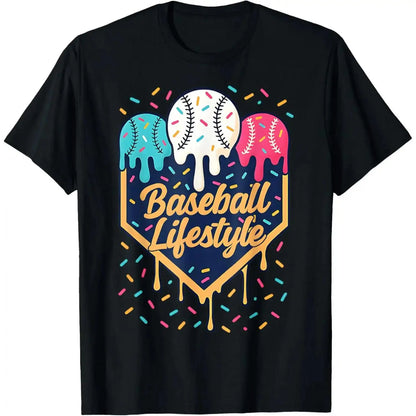 Baseball Lifestyle 101 Drip Baseball Graphic T-Shirt |      Cotton Tee for Men & Women |     Casual Everyday Wear