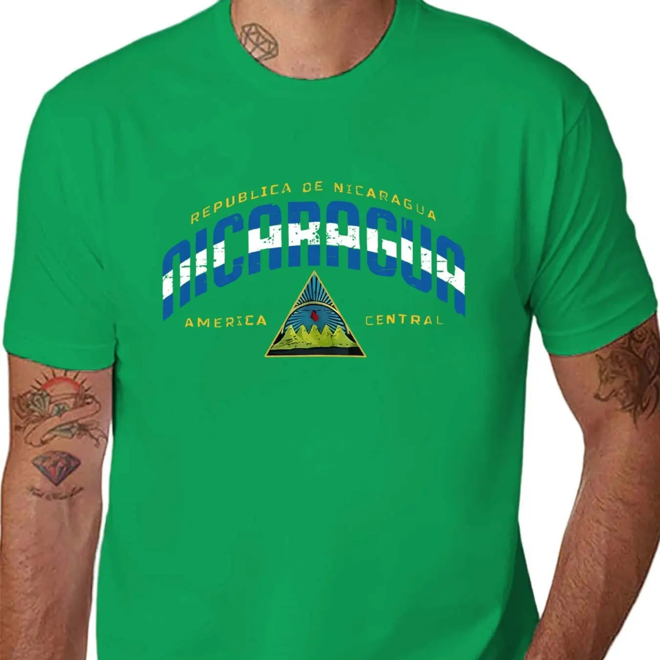 Men'S Casual "Republica de Nicaragua" Graphic T-Shirt - Short Sleeve, Round Neck, Lightweight & Breathable, Ideal for Summer & Spring Outdoor Activities, Outdoor Clothing | Graphic Tee | Comfortable Fit, Nicaragua Shirt