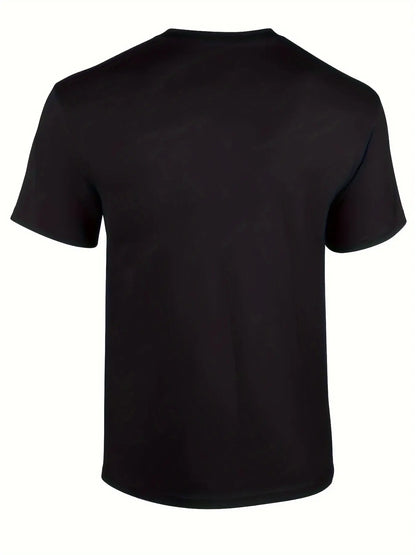 Men's Graphic T-Shirt with Retro Basketball Tie-Dye Print, Casual Loose Fit Cotton Crew Neck Shortsleeve Top