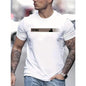 Men's Classic Cotton Short-Sleeve Crew Neck T-Shirt, Knit Fabric (95%25 Polyester 5%25 Spandex), Slight Stretch, Regular Fit, "Future" Print, Summer Menswear Top - Black