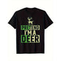 180g[100%25cotton]A Comfortable And Fitting Men'S T-Shirt Featuring a Deer Design - a Casual Black Short-Sleeve Round Neck with Green And Yellow Letters, Perfect for Halloween Or Casual Wear
