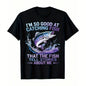 Men's Funny Fishing T-Shirt I Fish So Well The Fish All Tell Stories with Jumping Fish Graphic Lightweight Breathable 100%25 Cotton All-Season Casual Outdoor Fishing Apparel Sizes S-XXXL Machine Washable Ideal Gift  double print  Tshirt Round Neck Menswea