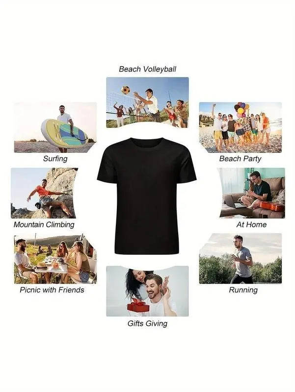 Men's Short-Sleeve Round Neck Funny Meme Graphic T-Shirt, Menswear Casual Streetwear Top, Trendy Tshirts
