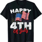 100%25 Cotton Short-Sleeve Round Neck T-Shirt, Comfortable Lightweight Everyday Patriotic 4th Of July US Flag Gift