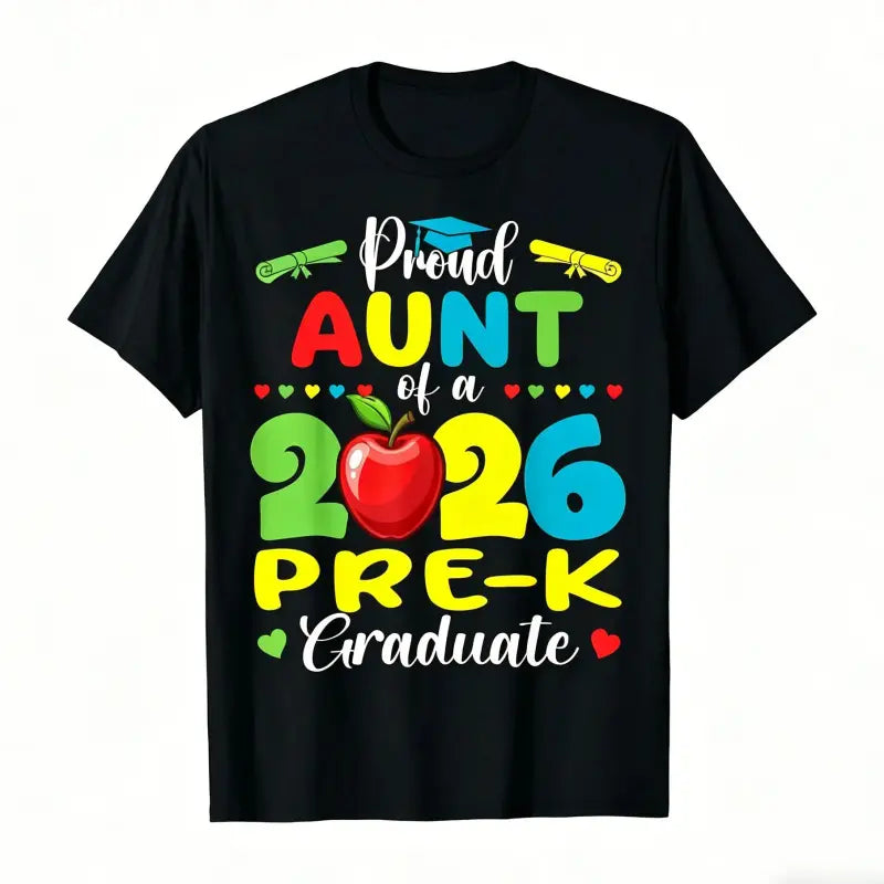 Proud Mommy of 2026 Pre-K Graduate T-Shirt - Casual Round Neck Shirt Suitable for Pre-K Graduation Gift 2026 Themed Apparel Machine Washable for Year-Round Wear for Moms 2026 Summer Short-sleeved Printed T-shirt 180g