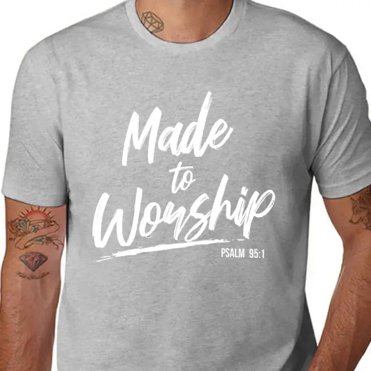 Women's 100%25 Cotton Short-Sleeve Round Neck Stretch Fabric T-Shirt with Hem Detail, Christian Worship Leader Faith & Praise Psalm Verse Gift