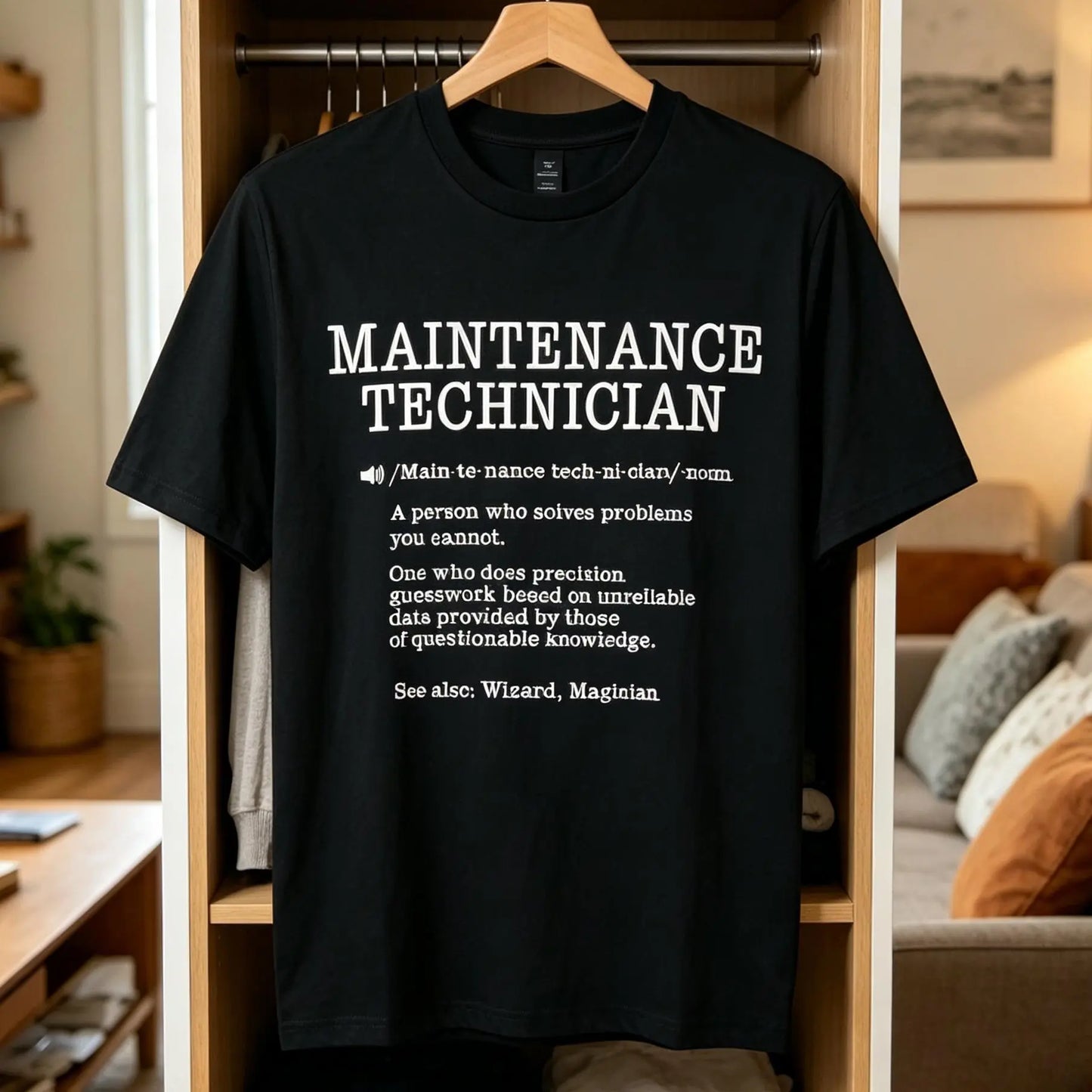 100%25 Cotton Maintenance Technician Repair Worker Handyman T-Shirt - Soft Breathable Casual Round Neck Tee with Handyman & Tools Graphic Print, Unisex for Men & Women, Machine Washable Workwear Gift Crewneck Menswear Tshirt
