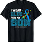 I Wear Blue for My Son Autism Awareness Mom Dad Parents T-Shirt